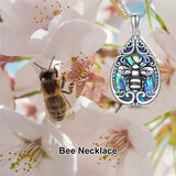 Sterling Silver Abalone Shell Dragonfly Butterfly Bee Hummingbird Pendant Necklace for Women