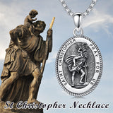 Sterling Silver Saint Joseph St Michael Saint Peter Saint Christopher Religious Pendant Necklace