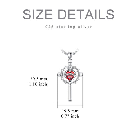 Sterling Silver Wooden Cross Pendant Necklace