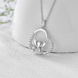 Sterling Silver Heart Elephant Pendant Necklace