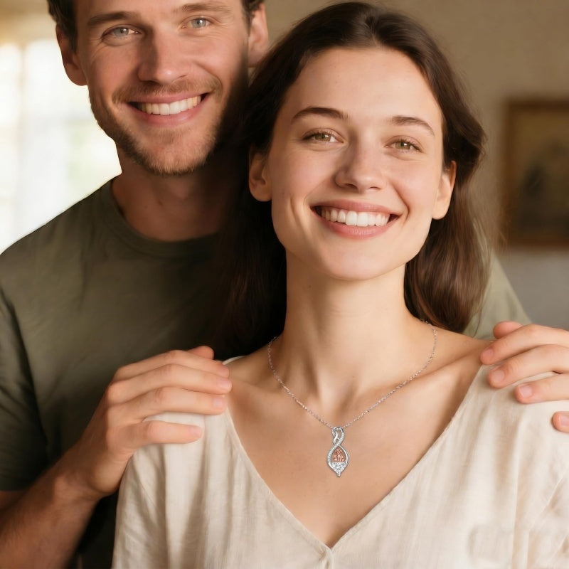 Sterling Silver 12 Month Birthstone Infinity Heart Animal Pendant Necklace Christmas Birthday Jewelry Gift