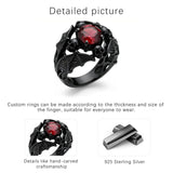 Sterling Silver 10K 14K 18K Gold 2-5CT Heart  Birthstone  Gothic Skeleton Halloween Skull Bat Ring