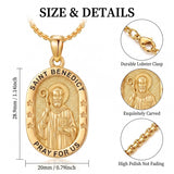 14K Gold  Plated Patron Saint Pendant Necklace Catholic Saints Religious Protective Jewelry Gift