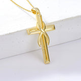 14K Gold Plated Cross Pendant Necklace for Women