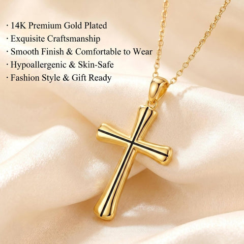 14K Gold Plated Cross Pendant Necklace Christian Jewelry Gifts