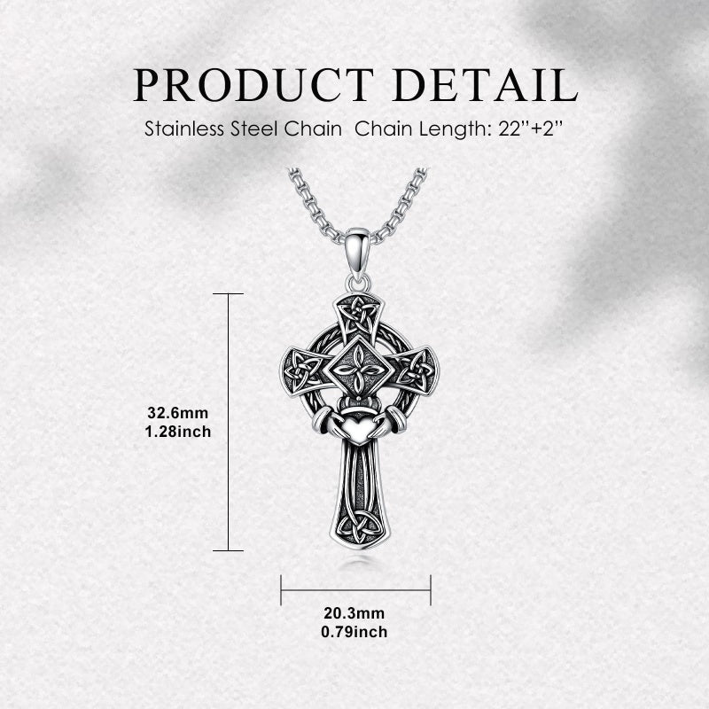 Sterling Silver Cross Pendant Necklace Christian Religious Jewelry Gifts for Anniversary