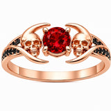 Sterling Silver 10K 14K 18K Gold Personalized Gothic Skull Ring Exquisite Spooky Jewelry for Halloween Lovers