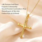14K Gold Plated Cross Pendant Necklace Christian Jewelry Gifts