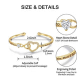 14K Gold Plated Birthstone Infinity Heart Bangle Bracelet for Women