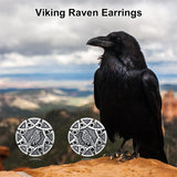 Sterling Silver Viking Raven Crow Skull Stud Earrings