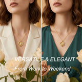 Heart Rose Pendant Necklace for Women  14K Gold Plated Mothers Day  Anniversary Birthday Gift