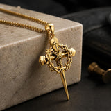 Crown of Thorns Religious Nail Cross Pendant Necklace