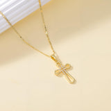 14K Gold Plated Cross Infinity  Pendant Necklace  for Women