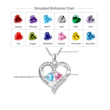 14K Gold 2  Simulated Birthstone Personalized Engraved Pendant Necklace for Women