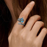 Sterling Silver Oxidized Dragonfly Butterfly Hummingbird Sea Turtle Anchor CrossTree of Life Sunflower Spoon Ring
