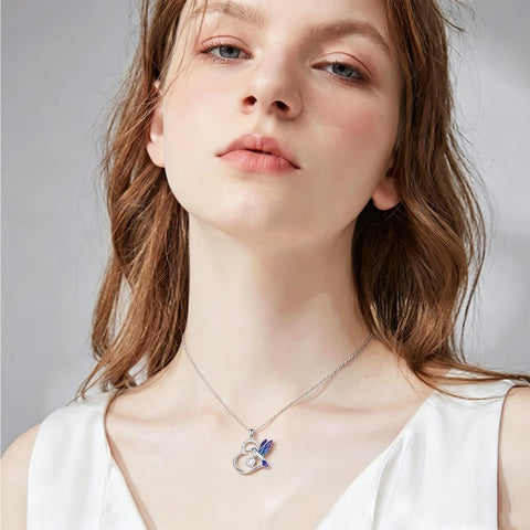 Sterling Silver Heart Bee Dragonfly Butterfly Hummingbird Sunflower Animal Pendant Necklace  Gifts for Christmas