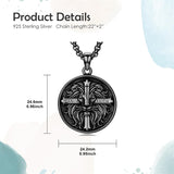 Sterling Silver Faith Bible Lion Pendant Necklace for Men