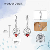 Sterling Silver Heart-Shaped Cubic Zircon Otter Cow Raccoon Leverback Earrings