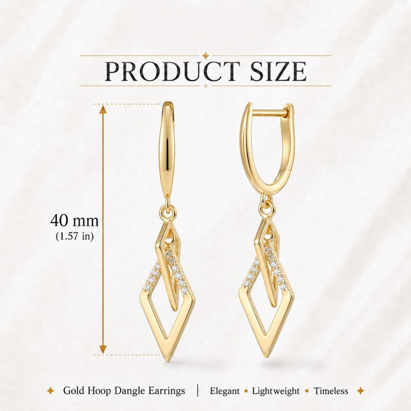 14K Gold Plated Dangle Drop Earrings for Women