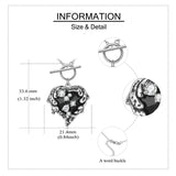 Sterling Silver Gothic Witches Heart Pendant Necklace