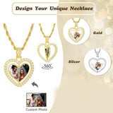 14K Gold Plated Personalized Photo Pendant Necklace Personalized Gift