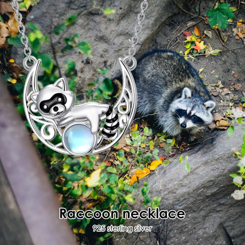 Sterling Silver Moonstone Celtic Knot Raccoon Otter Pig Dolphin Cow Pendant Necklace Birthday Mother's Day Gift