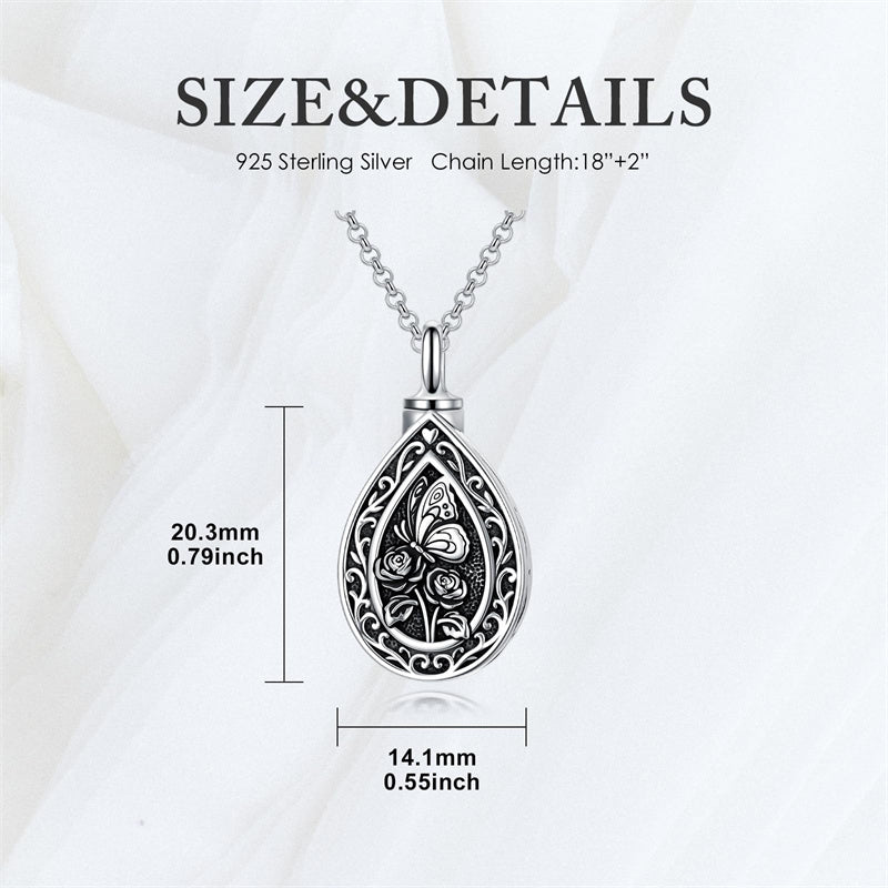 Sterling Silver Bumble Bee  Butterfly Cardinal Cross Dragonfly Hummingbird Paw Print Urn Necklace for Ashes