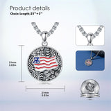 Sterling Silver American Flag Football Basketball Soccer Volleyball Tennis Baseball Pendant Necklace