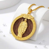 Christian Religious Medal Amulet 14K Gold Plated Pendant  Necklace