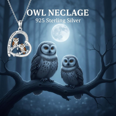 Sterling Silver Mother Daughter Squirrel Monkey Butterfly Bee Owl Necklace Engraved I Love You Forever