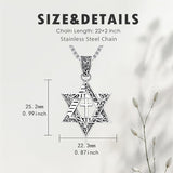 Sterling Silver Star of David Chai Cross Evil Eye Lion of Judah Menorah Tree of Life Protection Pendant Necklace