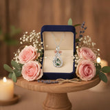 Sterling Silver Teardrop Gemstone Rose Butterfly Infinity Heart Necklace for Women
