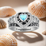 Sterling Silver Personalized Engraved Birthstone Class Ring Gift for Graduate