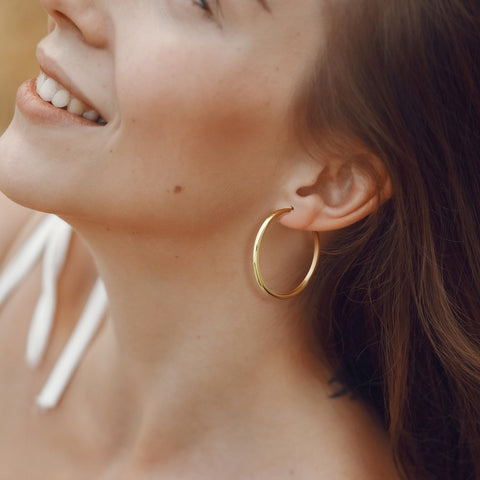 14K Gold Plated  Hoop Earrings for Women