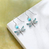 Sterling Silver Turquoise Owl Dragonfly Butterfly Hummingbird Dangle Earrings