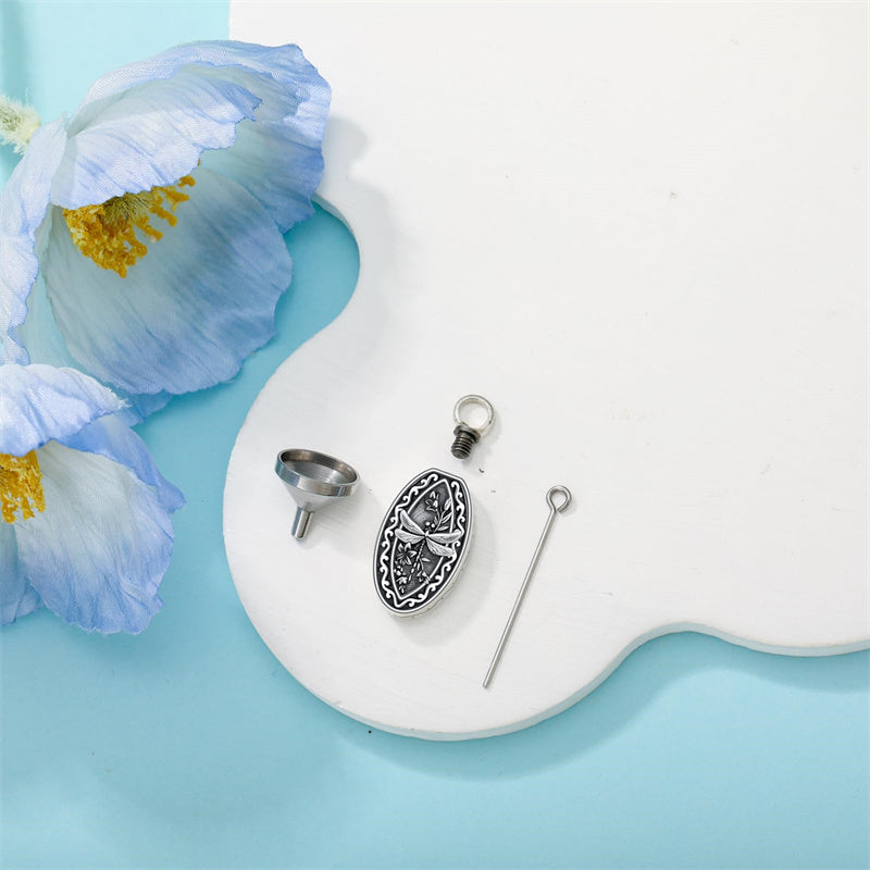 Sterling Silver Personalized  Engraved Dragonfly Urn Necklaces for Ashes