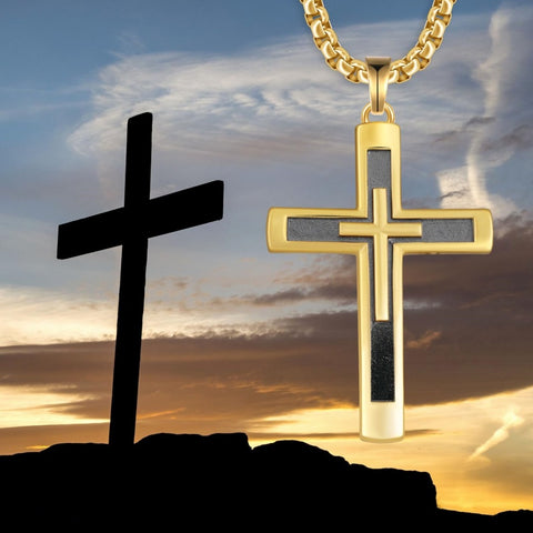 14K Gold Plated  Cross Necklace Religious Amulets Jewelry Gifts