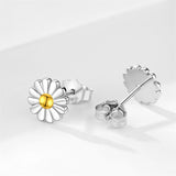 Sterling Silver Daisy Stud Earrings