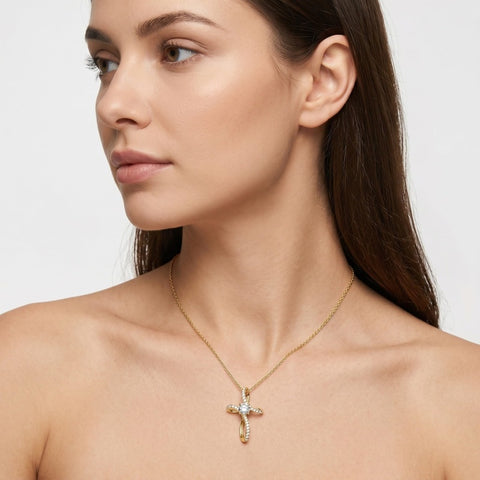 14K Gold Plated Cross Pendant Necklace for Women Faith Jewelry for Anniversary Christmas  Birthday Mother's Day
