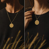 Patron Saint Medal Gold Plated Catholic Pendant Christian Religious Necklace Amulet Jewelry