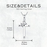 Sterling Silver Cross Pendant Necklace Christian Religious Jewelry Gifts for Anniversary