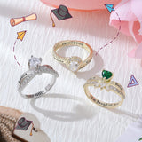 Copper Sterling Silver Personalized Birthstone High School College Class Ring Graduation Memorial Rings Gifts for Her