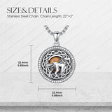 Sterling Silver Tiger Eye Eagle Lion Pendant Necklace for Men