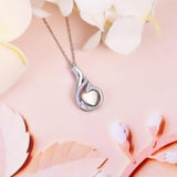 Sterling Silver Heart Shape Tear Dangle Urn Necklace for Ashes