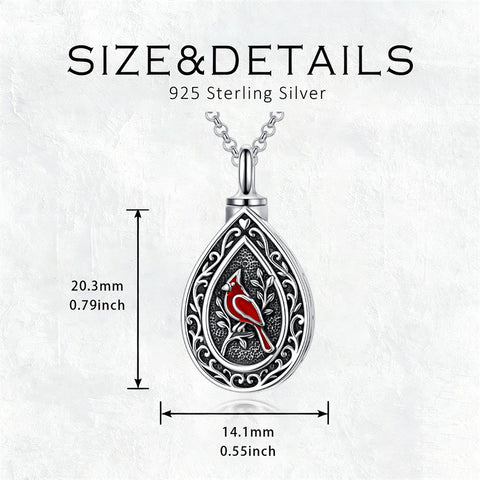 Sterling Silver Bumble Bee  Butterfly Cardinal Cross Dragonfly Hummingbird Paw Print Urn Necklace for Ashes