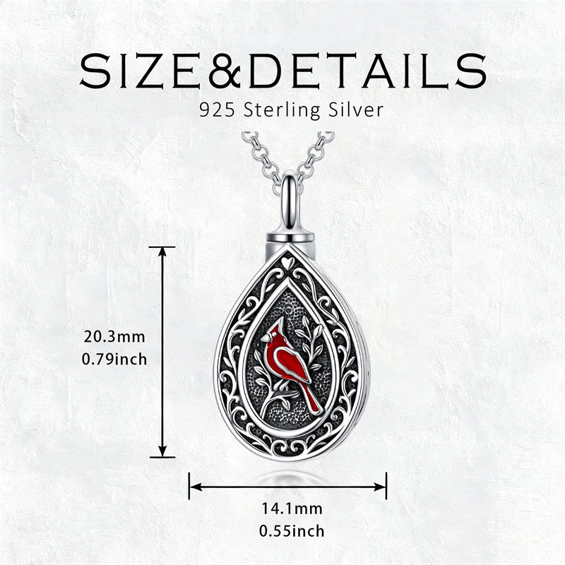Sterling Silver Bumble Bee  Butterfly Cardinal Cross Dragonfly Hummingbird Paw Print Urn Necklace for Ashes