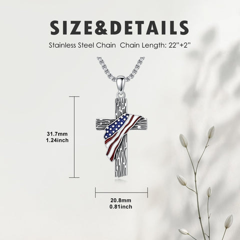 Sterling Silver Cross Pendant Necklace Christian Religious Jewelry Gifts for Anniversary