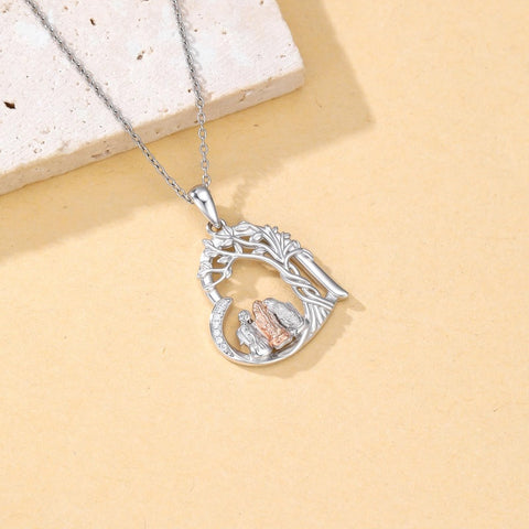 Sterling Silver Tree of Life Father Daughter Sister Pendant Necklace for Women Christmas Gift