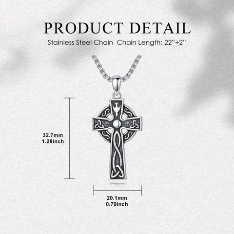 Sterling Silver Cross Pendant Necklace Christian Religious Jewelry Gifts for Anniversary