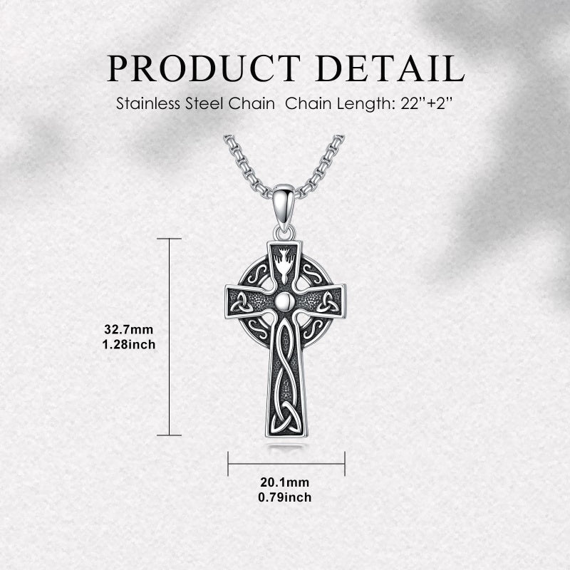 Sterling Silver Cross Pendant Necklace Christian Religious Jewelry Gifts for Anniversary